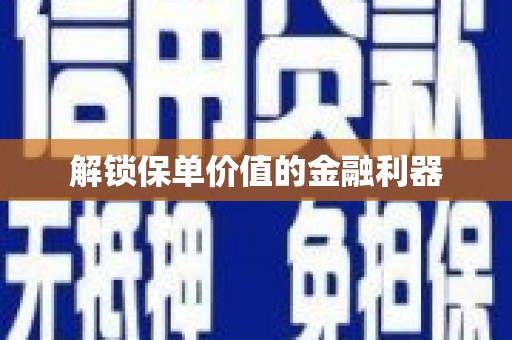 建昌解锁保单价值的金融利器