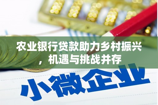 建昌农业银行贷款助力乡村振兴，机遇与挑战并存