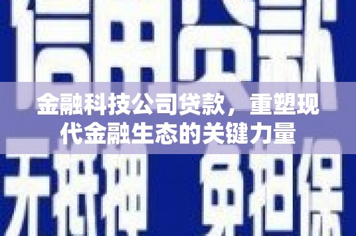 建昌金融科技公司贷款，重塑现代金融生态的关键力量