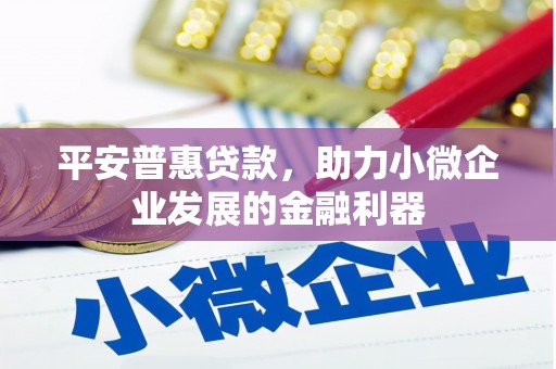 建昌平安普惠贷款，助力小微企业发展的金融利器